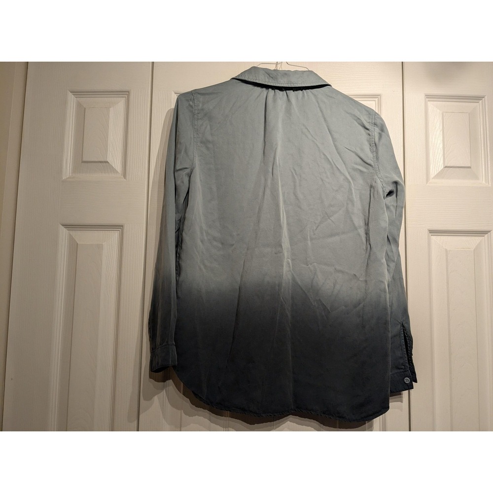 Cloth & Stone Shirt Women S Gray Ombre Button Up Tencel Tunic Anthropologie EUC - Picture 7 of 12